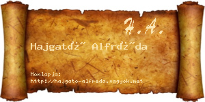 Hajgató Alfréda névjegykártya